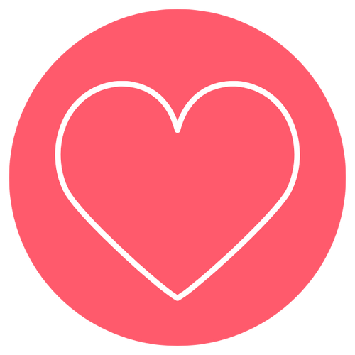 White heart outline on a pink background